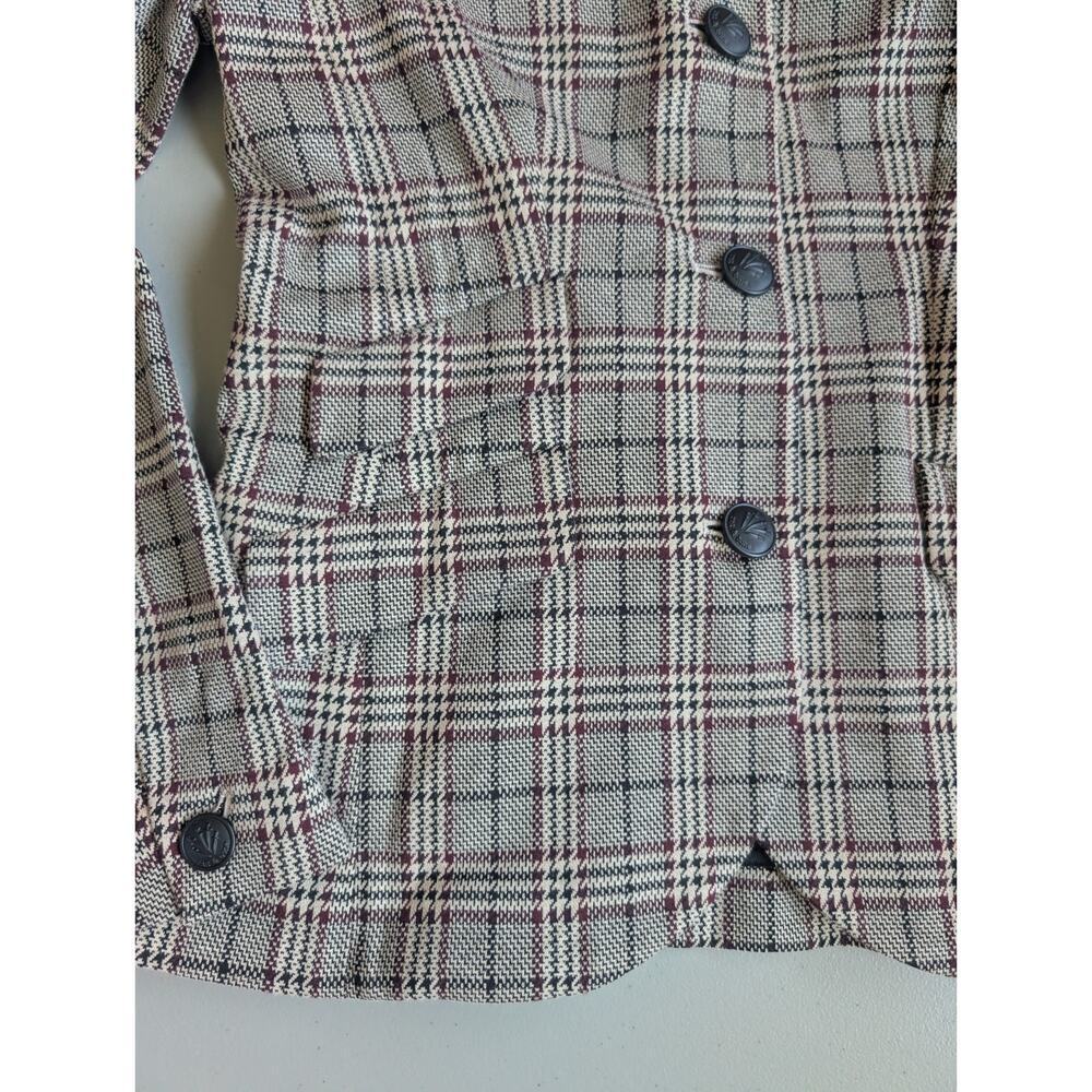 NWT Rag & Bone Slade Plaid Italian Cotton Blazer Size 0 Grey Plaid #4E452 - Picture 5 of 11
